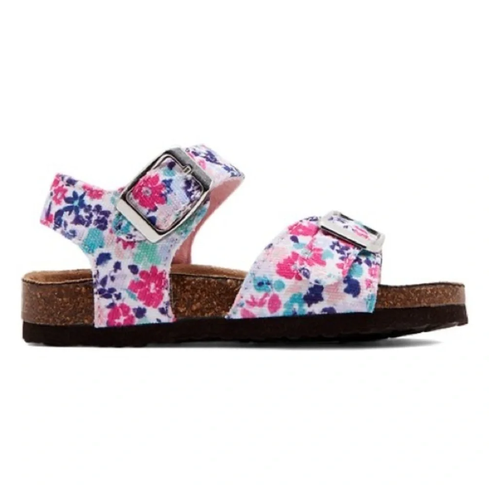 Joules Floral Sandals – Pink & Purple Flower Print (Girls Size 4)